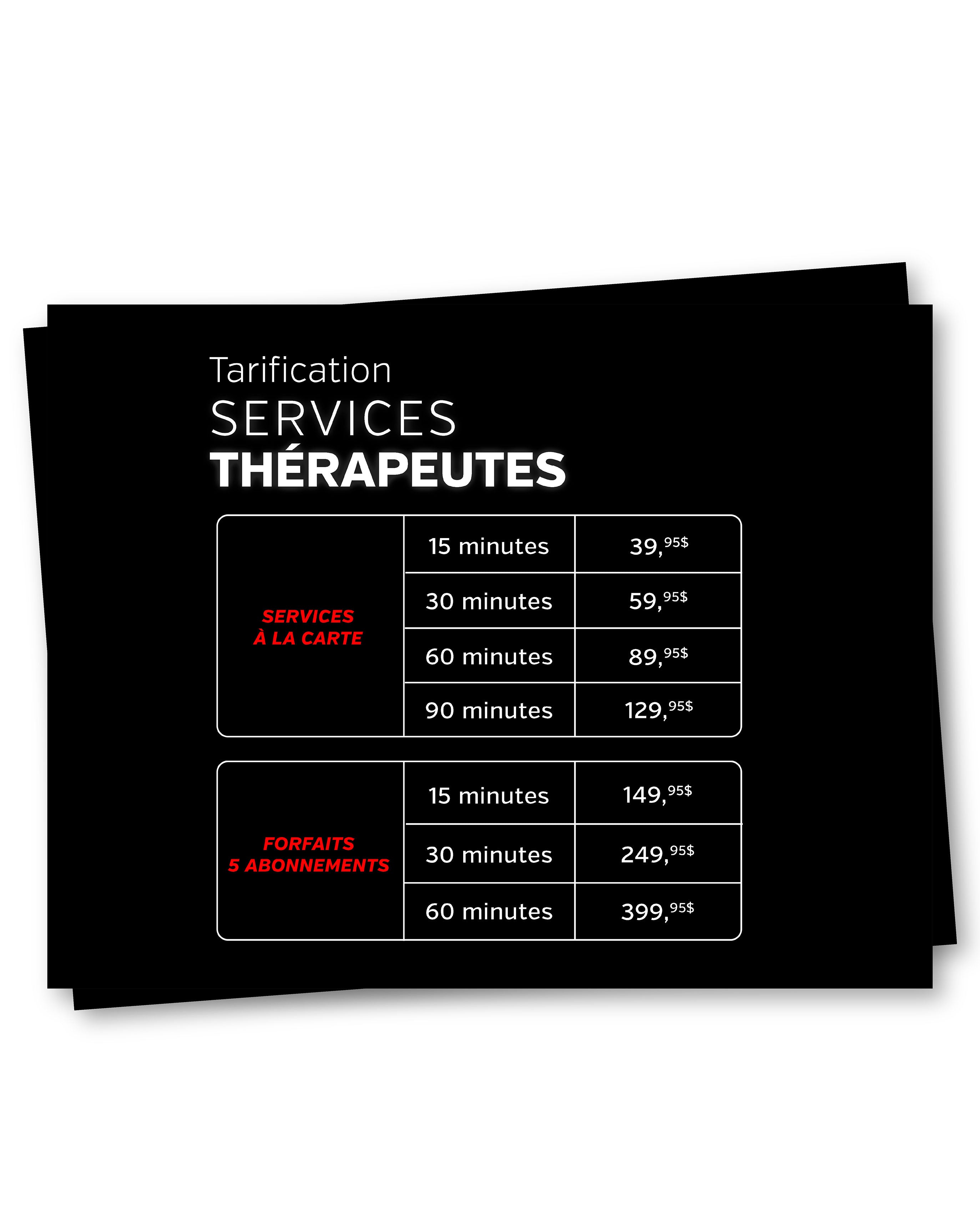 Pancarte tarification plastifiée ProGym
