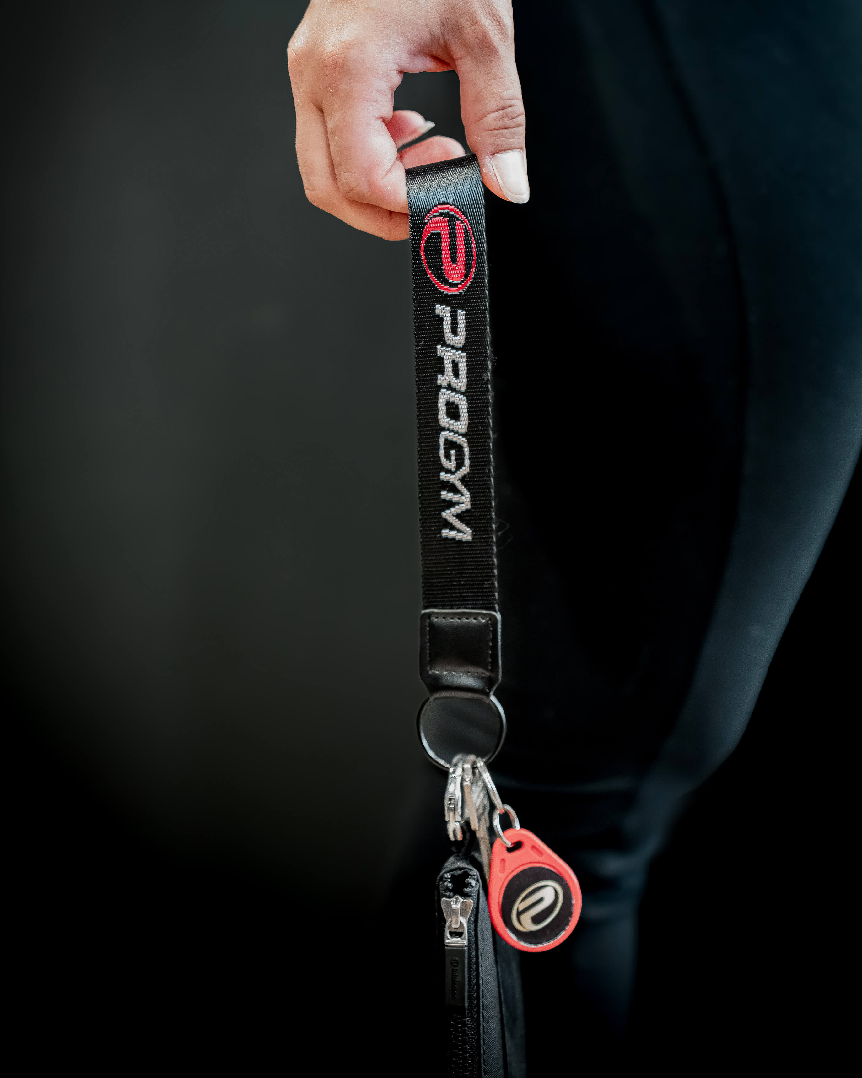 Porte-clés ProGym avec une puce rouge
