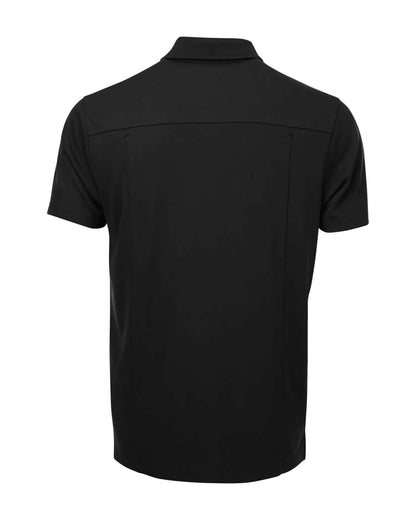 Polo noir pour homme ProGym avec logo rouge sur le cœur et le dos noir uni